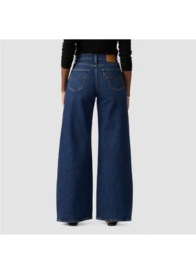 Levi's Dark Blue Wide-Leg High-Rise Jeans